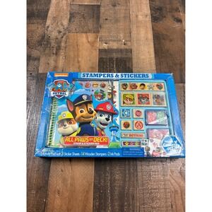 Paw‎ Patrol All Paws On Deck Wooden Stamp and Sticker Activity Set Bendon NEW